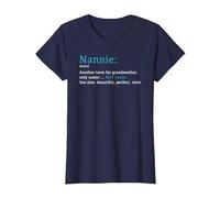 Nannie: Funny Definition Noun - Another Term T-Shirt, Women, Navy Blue, X-Large