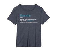 Nannie: Funny Definition Noun - Another Term T-Shirt, Women's Plus, Heather Blue, 3X