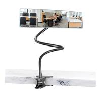 Nanningo Clip on Security Mirror to See Behind You, 12" x 3" Cubicle Convex Mirror for Personal Safety, 360° Adjustable Rear View Monitor for Computer