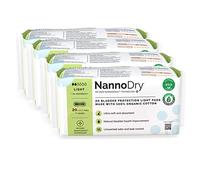 NannoDry Natural Incontinence Pads - Organic Cotton Bladder Leakage Pads - Nannocare Pads for Incontinent Adults - 20 Light Pads (20 Count (Pack of 4) - 7" Long for Light Leaks