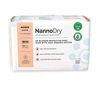 NannoDry Organic Cotton Incontinence Pads - Extra Large, 20 Count (Pack of 1), 16" Long