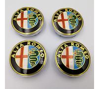 NANNUT 4pcs Car Hub Centre Caps, For ALFA Romeo Mito 147 156 159 166 Giulietta Mito Spider Stelvio, DustProof Rims Badge Wheel Center Caps, Waterproof Hubcaps, Exterior Decoration Accessories,Gold