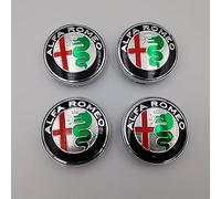 NANNUT 4pcs Car Hub Centre Caps, For ALFA Romeo Mito 147 156 159 166 Giulietta Mito Spider Stelvio, DustProof Rims Badge Wheel Center Caps, Waterproof Hubcaps, Exterior Decoration Accessories,Silver