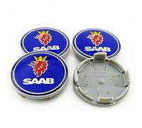 NANNUT 4pcs Car Hub Centre Caps, For Saab 93 9-3 9-5 Vector Linear Aero, 63mm, DustProof Rims Badge Wheel Center Caps, Waterproof Hubcaps, Exterior Decoration Accessories