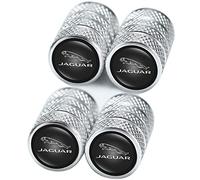 NANNUT 4pcs Car Tire Valve Caps, For Jaguar XE XEL XF XFL XJ F-PACE F-Type, Valve Caps with Rubber Ring, Waterproof Dust-proof Stem Covers, Exterior Decoration Accessories,Silver