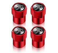 NANNUT 4pcs Car Tire Valve Caps, Valve Caps with Rubber Ring, Waterproof Dust-proof Stem Covers, Exterior Decoration Accessories, For Peugeot 106 107 206 306 406 207 208 307 407 508 3008,Red