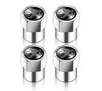 NANNUT 4pcs Car Tire Valve Caps, Valve Caps with Rubber Ring, Waterproof Dust-proof Stem Covers, Exterior Decoration Accessories, For Peugeot 106 107 206 306 406 207 208 307 407 508 3008,Silver