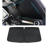 NANNUT Car Front Window Windshield Sunshade Visor, For Toyota Hilux Highlander, Full Protection Foldable Sunshade, Blocks UV, Insulation Decoration Accessories,Bla-ck