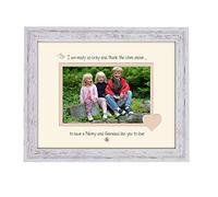 Nanny and Grandad Photo Frame Thank the Stars Above Personalised Double Mounted Quality Gift (Shabby Chic Frame Cream Mount Beige Inside)