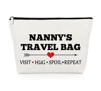 Nanny Appreciation Gifts Makeup Bag Nanny Thank You Gift for Woman Grandma Babysitter Daycare Provider Cosmetic Bag for Child Caregiver Birthday Mothers Day Present for Nana Travel Cosmetic Pouch