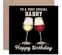 Nanny Birthday Card, Bday Wine
