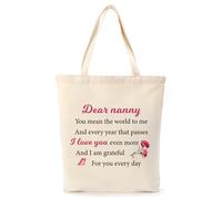 Nanny Birthday Gifts, Best Nana Nanny Gifts for Mothers Day from Grandchildren, Nannie Birthday Christmas Presents for Nan Tote Bag Nannys' Nana Presents Shopping Bag from Grandson Granddaughter