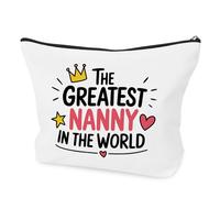 Nanny Birthday Gifts,Best Nana Nanny Gifts for Mothers Day from Grandchildren,Nannie Birthday Christmas Presents for Nan Makeup Bag Nannys' Nana Presents Cosmetic Bags from Grandson Granddaughter