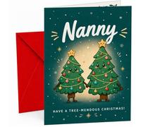 Nanny Christmas Card, Cute Christmas Trees Have a Tree-mendous