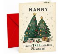 Nanny Christmas Card, Tree-mendous Cute Trees with Presents
