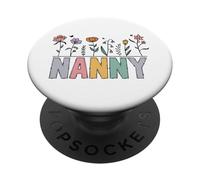 Nanny Floral Pastel Vintage Flowers Caregiver Design PopSockets Adhesive PopGrip