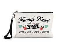 Nanny Gift, Mother’s Day Gift, Nanny's Travel Bag, Linen Cosmetics Bag, Make up Bag, Beauty Bag.