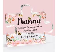 Nanny Gifts - Delicate Nanny Gifts from Grandchildren, Gifts for Nanny - Engraved Acrylic Block Puzzle Piece 3.9 x 3.3 inch - Birthday Gifts for Nanny Grandmother