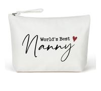 Nanny Gifts Makeup Pouch Bag Appreciation Gifts Grandma Mothers Day Gift with Greeting Card for Women Cosmetic Bag Retirement Gifts for Her Travel