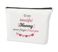 Nanny Gifts,Mothers Day Retirement Anniversary 60th 40th 50th 30th 70th 80th 90th 65th 75th Birthday Unique Travel Useful Christmas Valentines Great Gifts for Nanny from Grandchildren,Makeup Bag