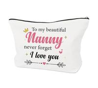 Nanny Gifts,Nanny Birthday Gifts,Gift for Christmas,Mothers Day Gift Bag,Retirement Gift for Women, Makeup Bag Christmas Presents Personalised Presents Bag for Women