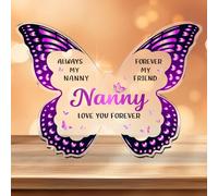 Nanny Gifts on Mothers Day - Acrylic Butterfly Plaque for Nanny Gifts for Nanny, Nanny Birthday Gifts, Best Nanny Gifts from Grandchildren, Presents for Nanny Nannie on Her Birthday Mothers Day
