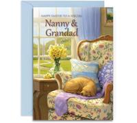 Nanny & Grandad Easter Card - Time for a Nap - A5 Size with Envelope