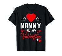 Nanny Is My Valentine Matching Love Heart Valentines Day T-Shirt