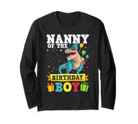 Nanny of the Birthday Boy Dinosaur T-Rex Birthday Gift Boy Long Sleeve T-Shirt