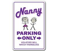 Nanny Parking Baby Sitter Grandmother Babies Tall 8X12 Inches