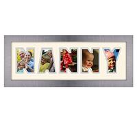 Nanny Photo Frame Word Frame Brushed Silver Finish 51A Birthday Picture Gift Present