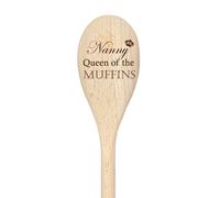 Nanny Queen Of The Muffins Spoon Funny Wooden Spoon 60 SECOND MAKEOVER Beige One Size