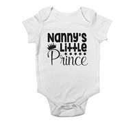 Nanny's Little Prince Cute Boys Baby Vest Bodysuit White