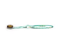 Nano-b Manual Toothbrush for Adults with Sensitive Gums, Gold & Charcoal Soft/Medium Bristles, Travel Case, Green