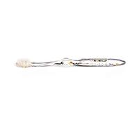 Nano-b Manual Toothbrush for Adults with Sensitive Gums, Silver Soft/Medium Bristles, Travel Case, Crystal
