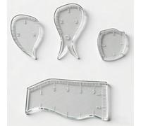 Nano Brow Mapping Ruler Hair Stroke Eyeliner Mapping Tool Arch Brow Hairstroke Stencil Tattoo Microblading 4 Shape Template 1 Minute Fast Drawing Rulers For Artists (Kit-1)