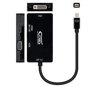 Nano Cable 10.16.3302-BK Mini DisplayPort to VGA/DVI/HDMI Adapter (DP1.2/M-VGA/H-DVI/H-HDMI/H) HDMI 4K Black