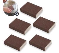 Nano Carbide Cleaning Sponge, Heavy Duty Emery Scouring Pad for Stainless Steel Pans, Powerful Scrubbing Tool for Pots, Sink, Grill, and Household Use(5pcs)