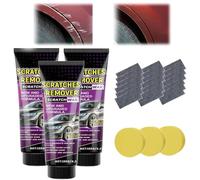 Nano Cloth Car Scratch Remover Set, Nano Sparkle Cloth for Car Scratches, Car Scratch Repair Paste Polishing Wax, Car Scratch Repair Kit with Scratch Wax, Polishing Cloth and Sponge (3)