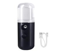 Nano Facial Mister, Facial Mister Mini Steamer USB Rechargeable Mist Sprayer for Face Daily Makeup Skin Care Black 30ml
