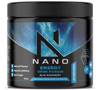 Nano Gaming Energy Drink Powder, Blue Raspberry, 300g, Zero Sugar, Focus, Nootropic Stack, Vegan, 30 Servings