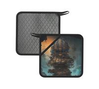 Nano-Mech Hive 2PCS Square Silicone Anti-scalding pad (7.1 * 7.1 inches), Insulation pad for Tea, Barbecue and Cooking,