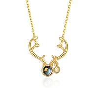 Nano Micro-Carving A Deer Has Your Necklace, One Hundred Blessing Models, Plated Clavicle Chain, Color