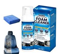 Nano Multi-Functional Foam Cleaner, 4-in-1 Multi-Enzyme Foam Cleaner Spray, Car Interior Deep Cleaning Spray for Leather, Fabric & Tires, Dust Repellent Stain Remover for Auto & Home, 150ml (1PC)