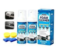 Nano Multi-Functional Foam Cleaner, Nano Foam Cleaner, 4-in-1 Multi-Enzyme Foam Cleaner Spray, Dust Repellent Stain Remover, Car Interior Deep Cleaning Spray for Leather, Fabric & Tires (2PC)