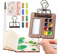Nano Palette Watercolor, The Complete Nanopalette Set, Pocket Artist Watercolor Travel Set, 2025 New Mini Watercolor Paint Set Paint Palette Travel Kit with Binder Clips (B)