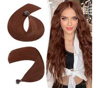 Nano Ring Hair Extensions 16inch 1g/s Pre Bonded 50g Nano Tip Bondings 100% Real Remy Human Hair #33 Dark Auburn With Nano Beads Cold Fusion 50 Strands