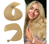 Nano Ring Hair Extensions Nano Tip Cold Fushion Pre Bonded Human Hair Extensions 22inch 1g/s 50g Bondings Real Remy #24 Natural Blonde With Nano Beads Cold Fusion 50 Strands