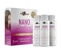 NANO Smoothing System Hair Straightening Brazilian Treatment Hair Straightening ,Smooths, Strengthens, Softens Formaldhendy Free Keratin Smooth Renew , Vegan 3x 120ml