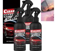 Nano Synthetic Ceramic Spray Coating for Cars, Hydrophobic Sealant, High Gloss Polish & Long-Lasting Paint Protection, Waterless Wash Wax, Quick Detailer Spray Agen (3Pcs)